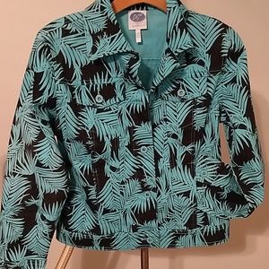 Dg2 Palm printed jean jacket